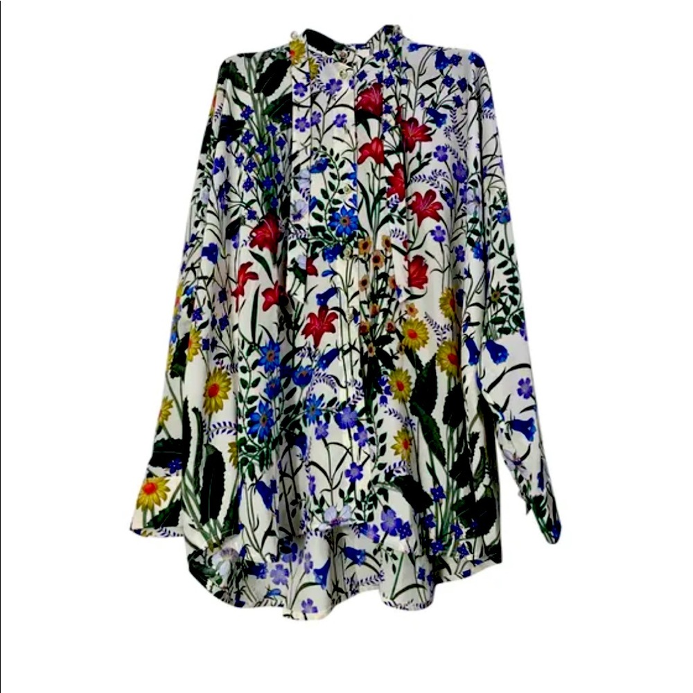 Authentic Gucci Floral Silk Blouse- Size 42 IT